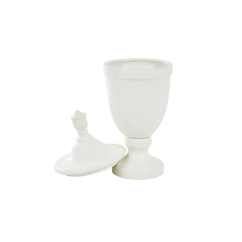 Black or White Ceramic Fluted Urn Shaped Decorative Jars with Lid