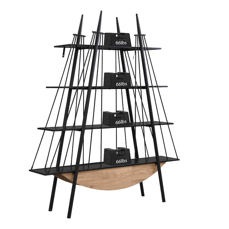 70.87 inch Industrial 4-Tier Open Storage Shelf with Drawer