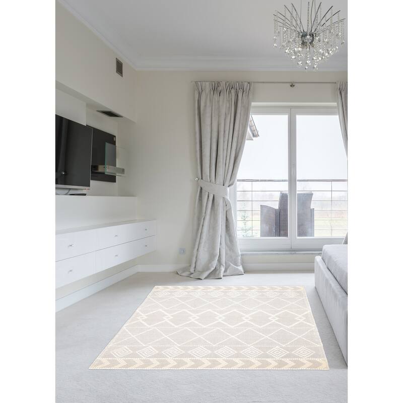 ECARPETGALLERY Braid weave Sienna Grey Wool Rug - 6'1 x 9'2