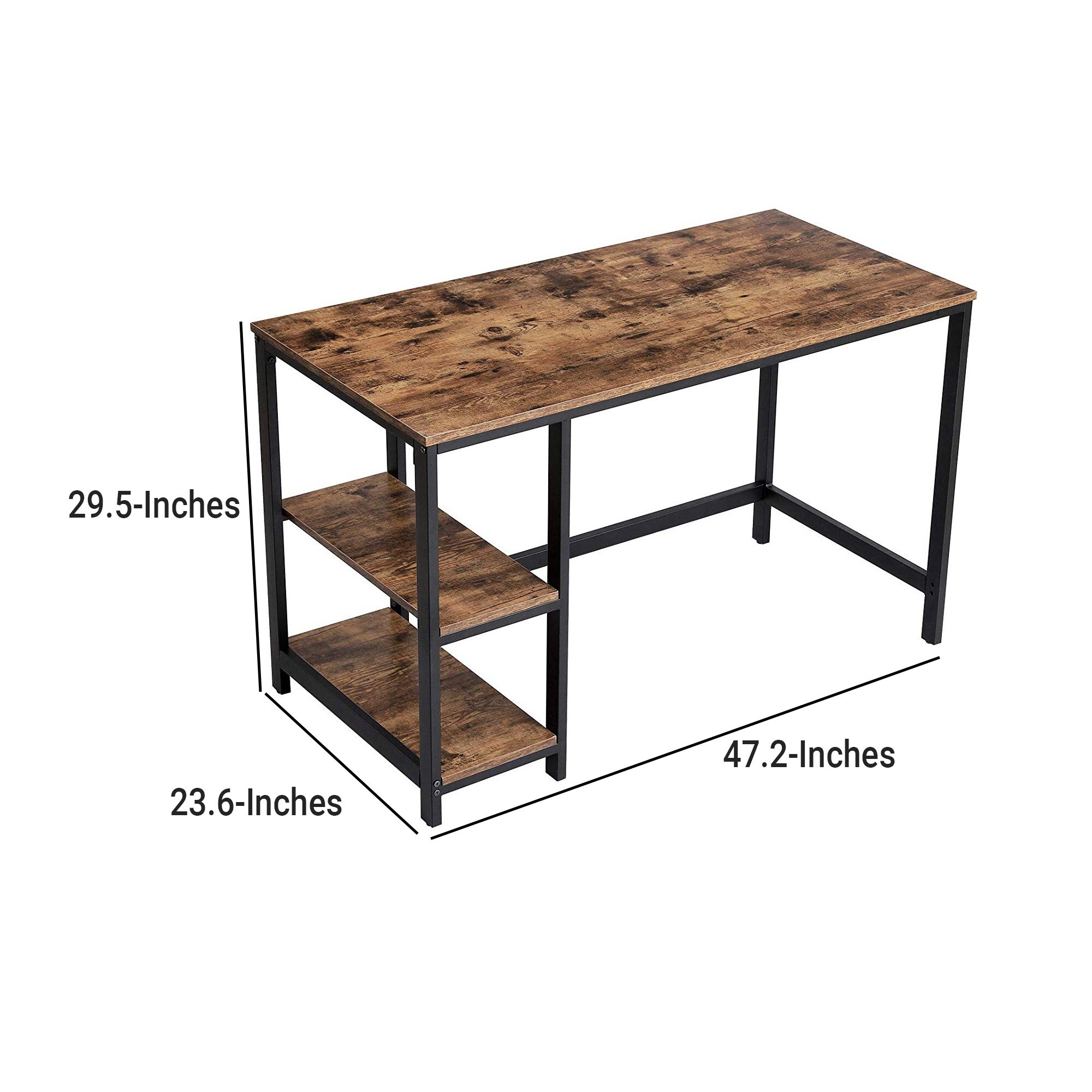 VASAGLE 47 Inches Dining Room Table for 4, Industrial Style with Heavy Duty  Metal Frame, 47.2 x 29.5 x 29.5 Inches, Brown