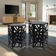 preview thumbnail 1 of 7, Adeco Set of 2 Hexagon Metal Nesting Side End Tables Set Black