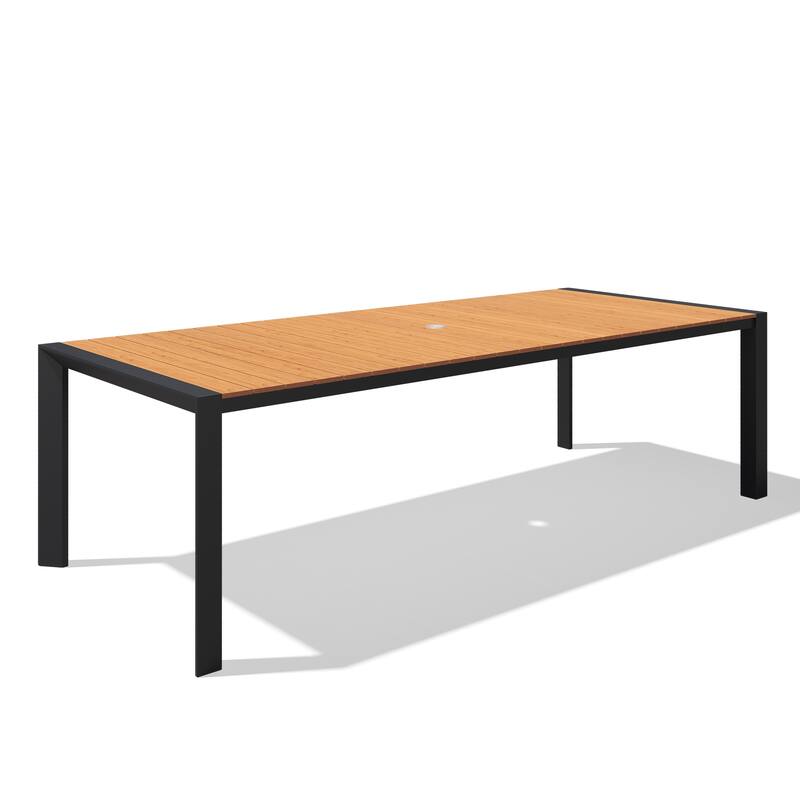 Pellebant Premium Outdoor Patio Aluminum Dining Table with Umbrella Hole