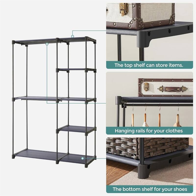 Freestanding Closet Organizer - 44.1"L x 16.9"W x 65"H