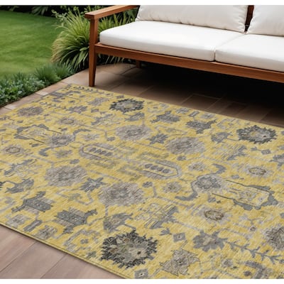 HomeRoots Oriental Traditional Rectangle Outdoor Rug