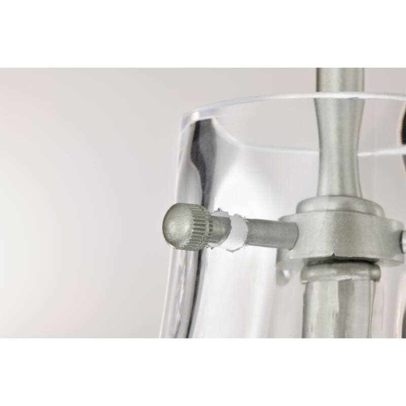 Clear Dimpled Cylindrical Glass Pendant Ceiling Light - 12in