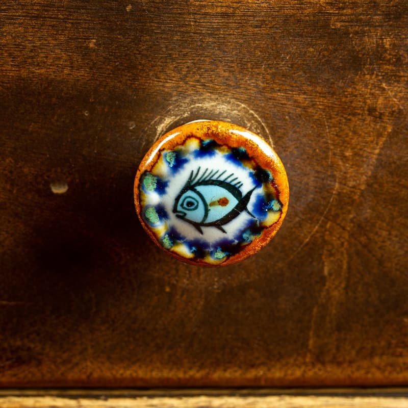 Novica Handmade Marine Aura Ceramic Knobs (Set Of 4)