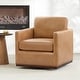 preview thumbnail 50 of 172, Shane Modern Swivel Accent Arm Chair Single - Cognac Brown-Faux Leather