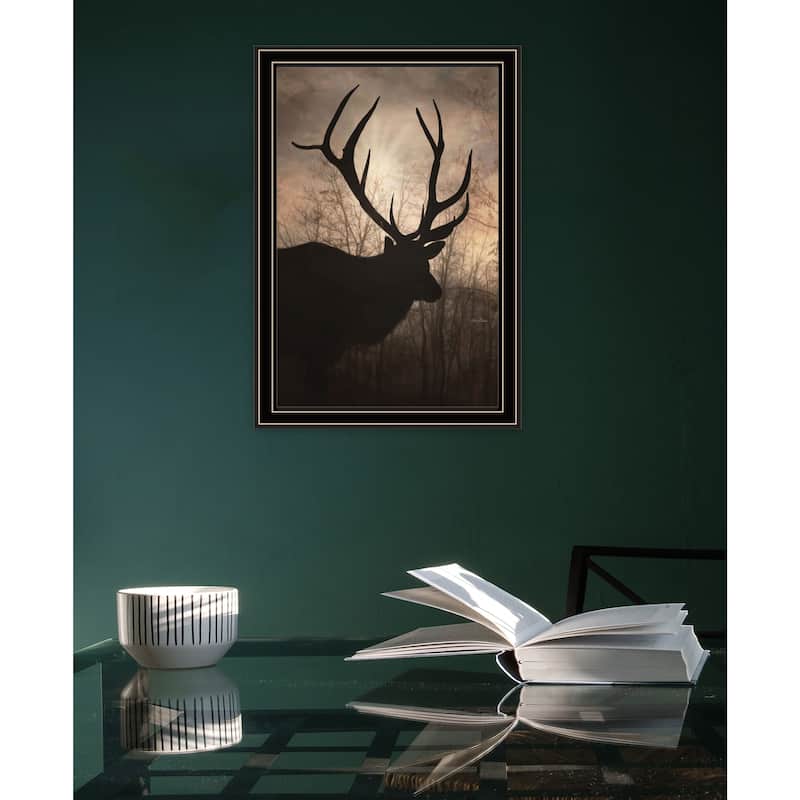 TrendyDecor4U "Elk Sunrise I" Framed Print Wall Art