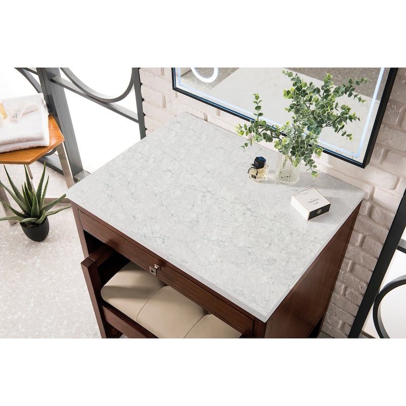 Athens 30" Countertop Unit (makeup counter), Mid-Century Acacia - 30 x 15 x 33.3