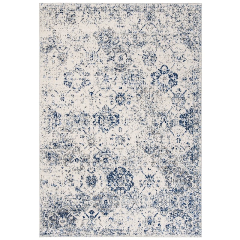 SAFAVIEH Madison Avery Boho Chic Distressed Area Rug - 2' 3" x 4' - White/Royal Blue - Runner/Rectangle