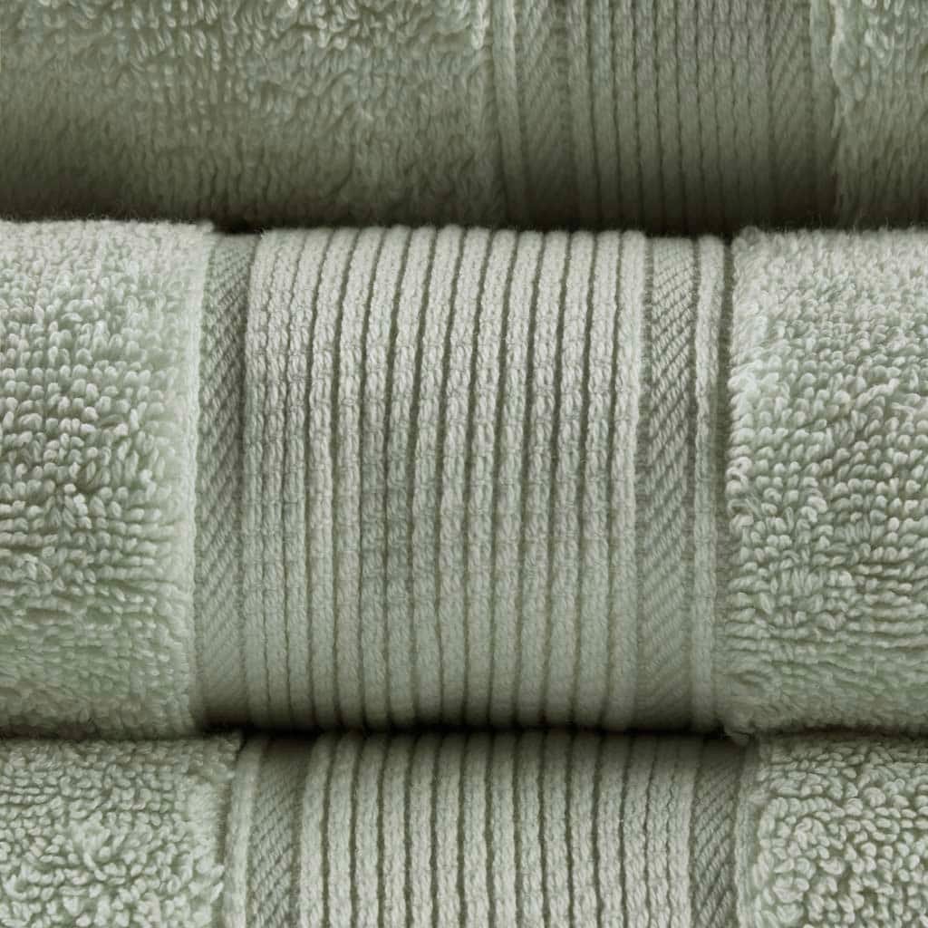 Cotton 8 Piece Antimicrobial Towel Set,Sage Green