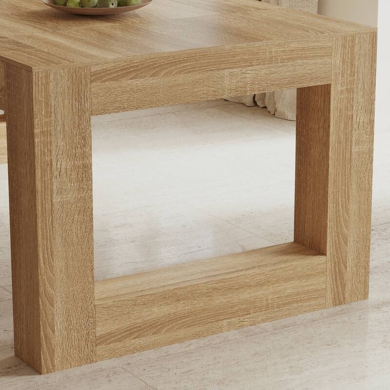 Rectangular Coffee Table Wooden Dining Table with Bottom Storage