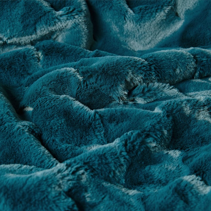 Jacquard rabbitfake fauxfur throw blanket 50"x60"