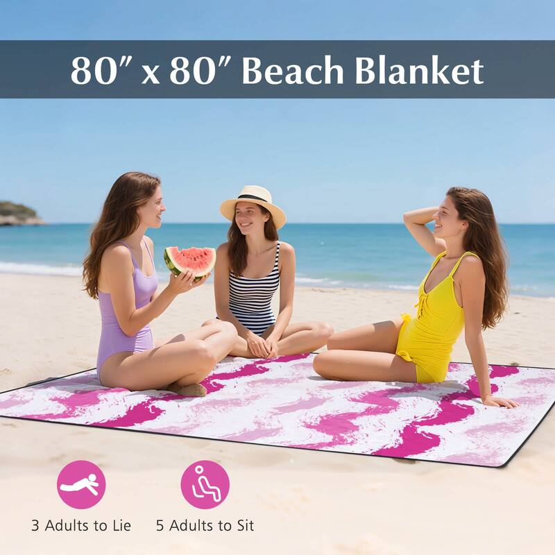 Costway 4 PCS Beach Umbrella Set with 2 Foldable Chairs & Picnic - See Details