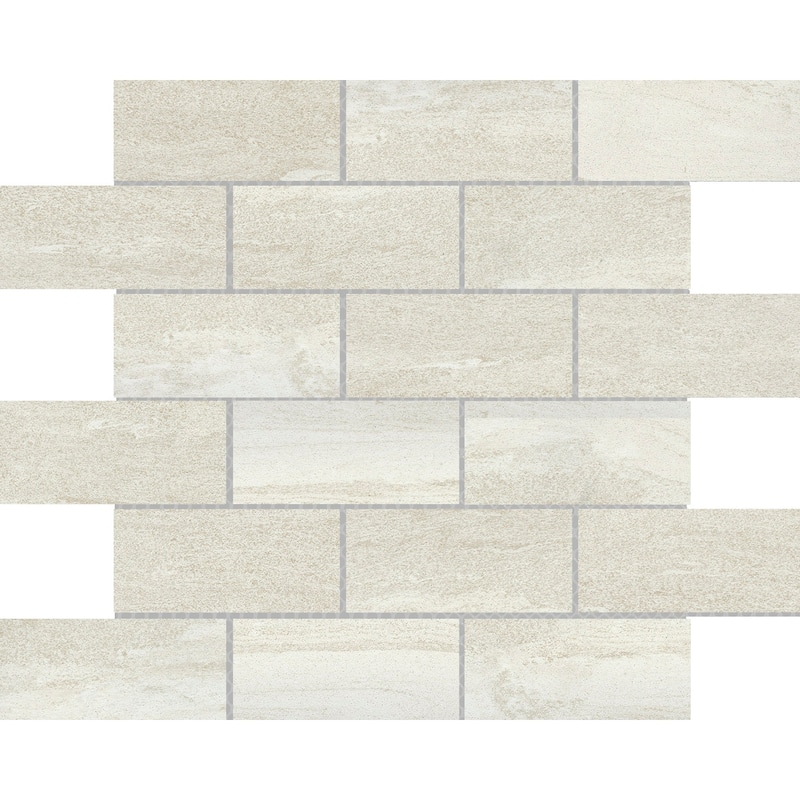 Emser Tile Mood - 12" x 12" Rectangle Brick Mosaic Wall Tile - Matte - Ivory