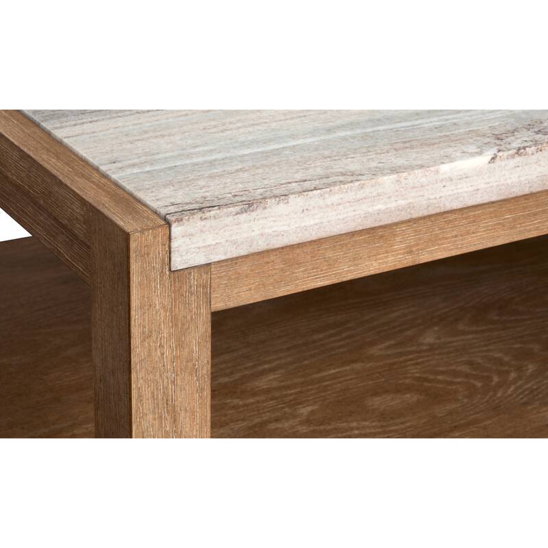 Magnussen Home Plum Creek Sierra Brown Rectangular Cocktail Table With Casters - 52''W x 30''D x 17.5''H