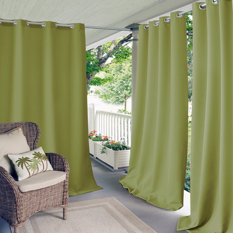 Elrene Connor Indoor/ Outdoor Curtain Panel - 52" W X 95" L - Lime