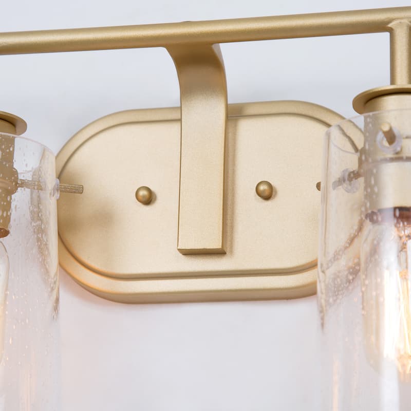 Mid-century Modern 4-Light Bathroom Vanity Lights Transitional Wall Sconces with Seeded Glass