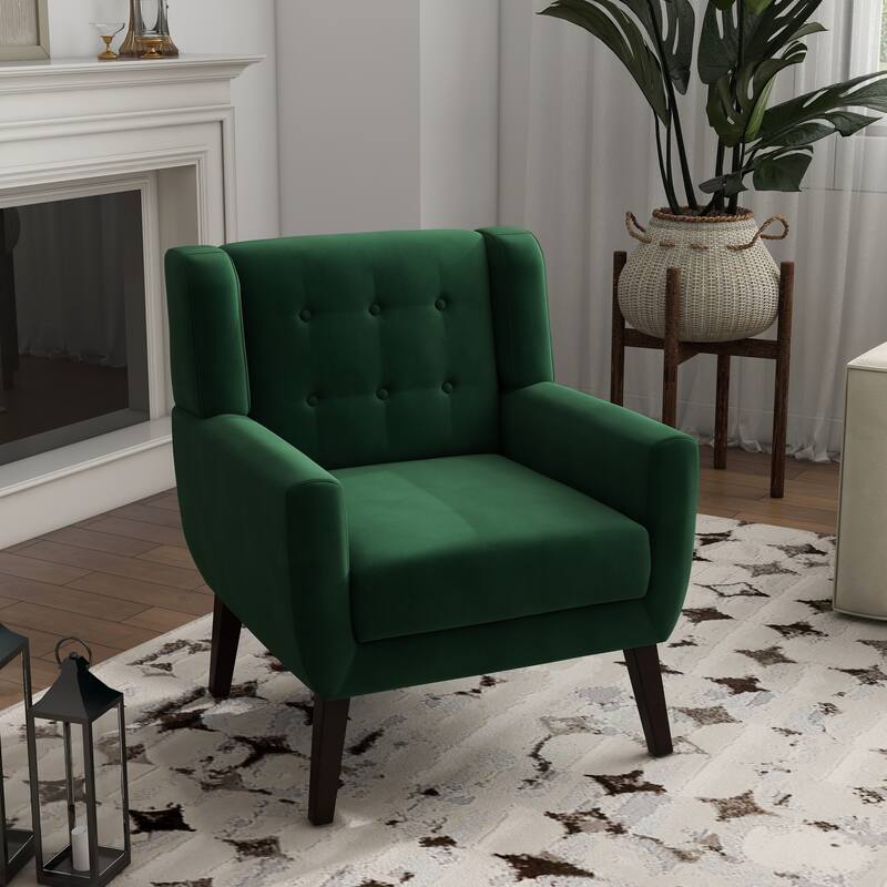 Velvet Accent Chair Living Room Upholstered Armchair