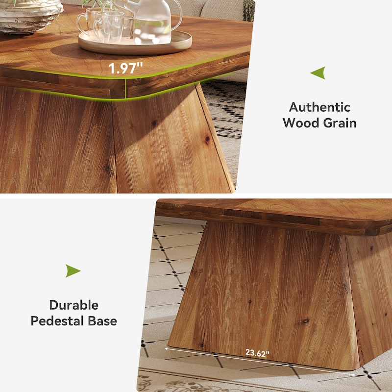 Solid Wood Square Coffee Table, Living Room Center Cocktail Accent Table