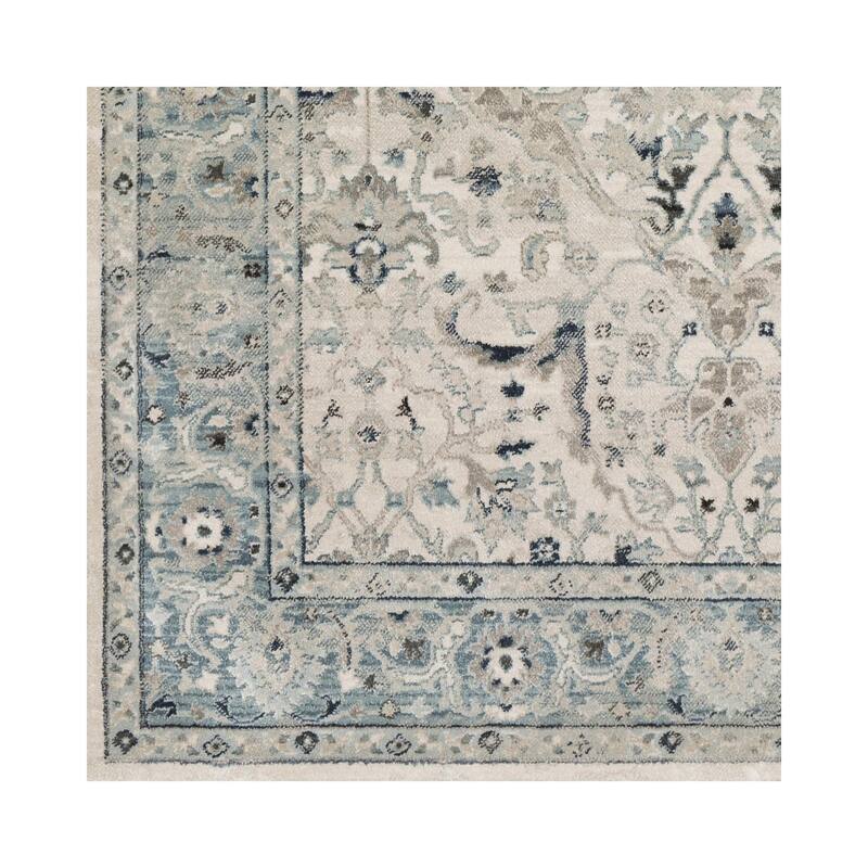 Livabliss Mesopotamia Teal & Grey Updated Traditional Area Rug