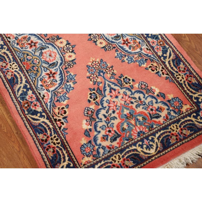 Floral Sarouk Persian Runner Rug Hand-Knotted Wool Carpet - 2'5"x 12'1"