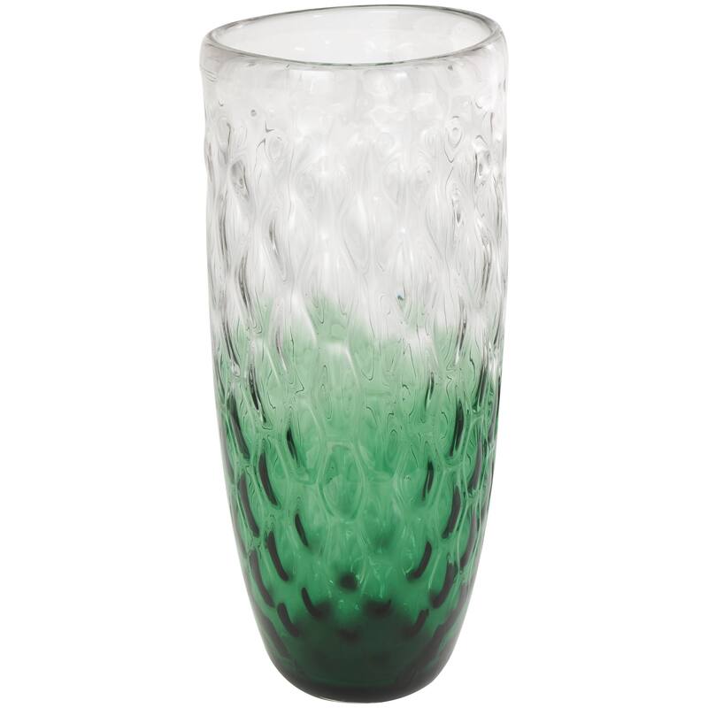 Green Glass Handmade Ombre Vase