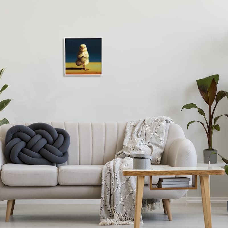 Stupell Yellow Chick Meditating Yoga Pose Animal Fitness Framed Wall Art, Design by Lucia Heffernan