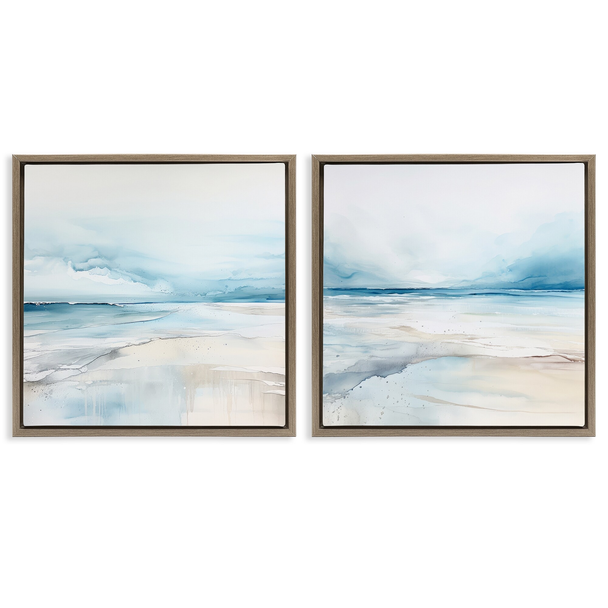 Stupell Ocean Tide Abstraction Framed Floater Canvas Wall Art Design By Irena Orlov (Set of 2)