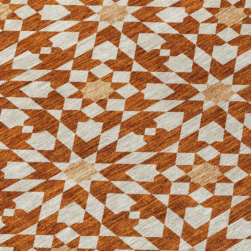 HomeRoots Floral Medallion Transitional Rectangle Outdoor Rug