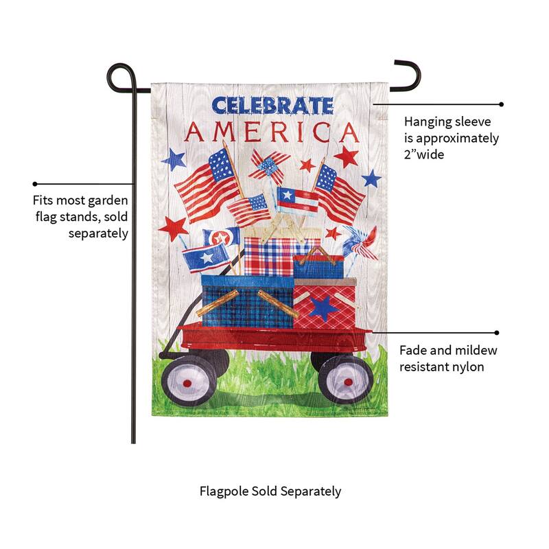 Vintage Patriotic Wagon Moire Garden Flag