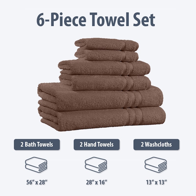 Home Sweet Home 6-Piece 650 GSM Cotton Bath Towel Set
