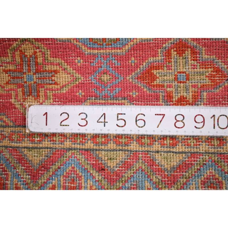 Geometric Kazak Oriental Foyer Rug Handmade Yellow Wool Carpet - 2'0" x 3'0"