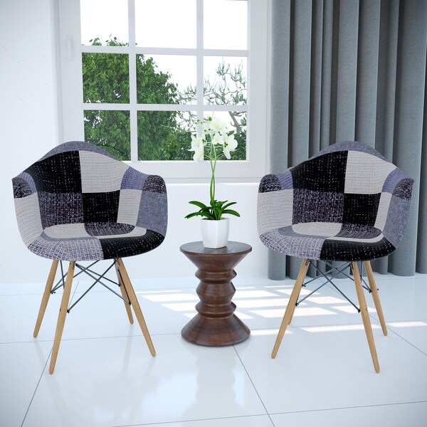 LeisureMod Willow Patchwork Armchair Set of 2 Bed Bath