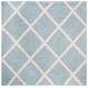 preview thumbnail 49 of 67, SAFAVIEH New York Shag Friedliese Trellis 1.2-inch Thick Rug 6'7" Square - Blue/Ivory - Square