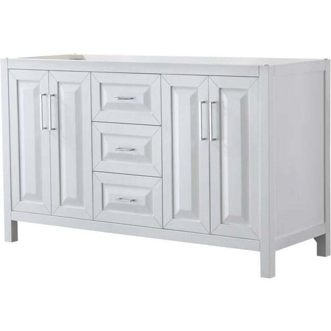 Wyndham Collection Daria 59" Double Free Standing Vanity Cabinet Only