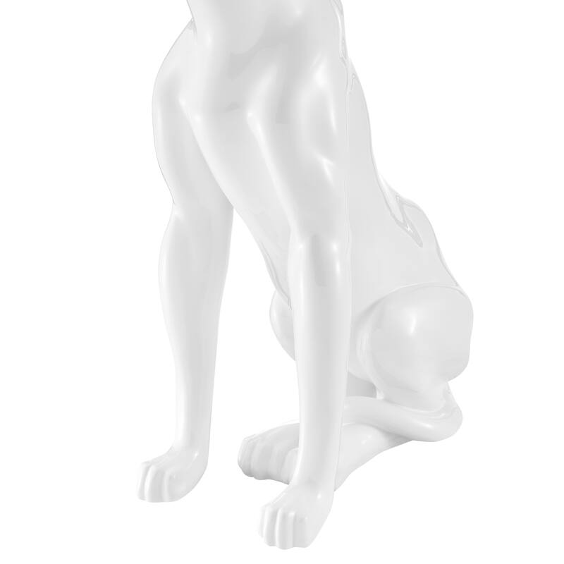 Sitting Panther Resin Sculpture - N/A
