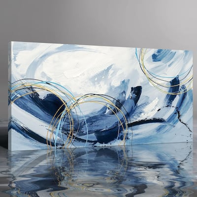 Blue and White Abstract Picture Framed Artwork