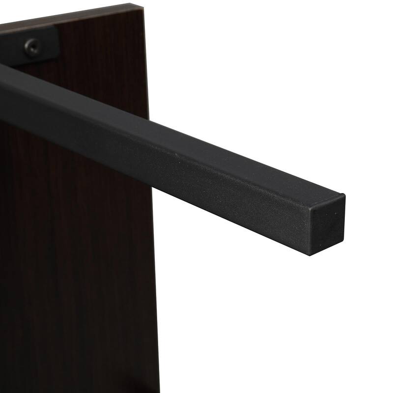 5-Shelf Wood Ladder Bookcase with Metal Frame Modern Tall Display Shelf Racks