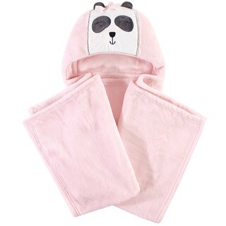 Hudson Baby Infant Girl Hooded Animal Face Plush Blanket, Miss Panda, One Size - Miss Panda - One Size