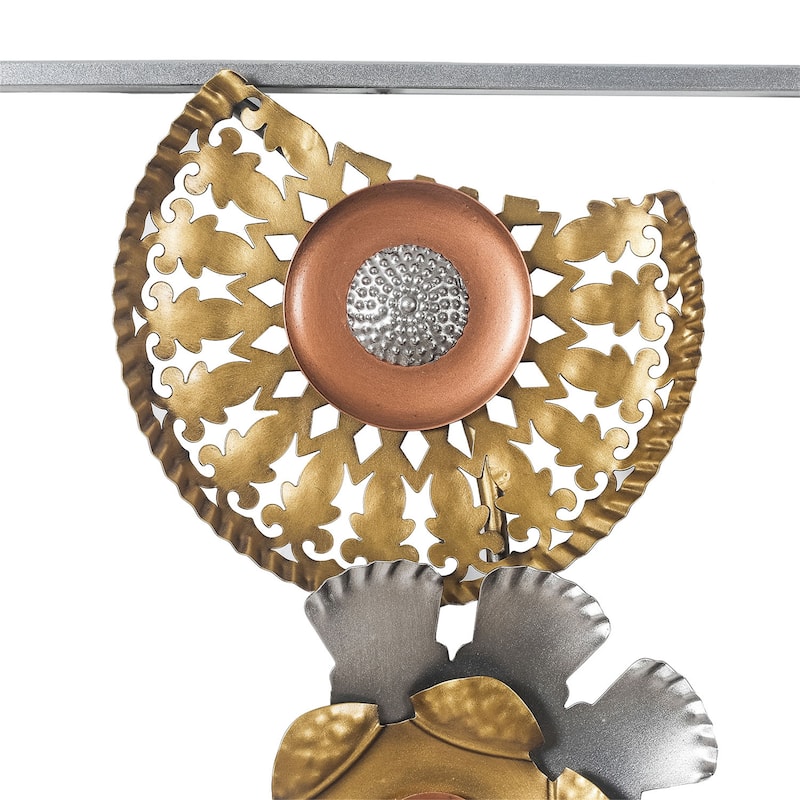 Adeco Metal Wall Decor with Frame Flowers Set of 2 Wall Art Sculptures