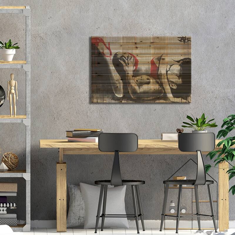 Lust In Red Print On Wood by Loui Jover - Multi-Color