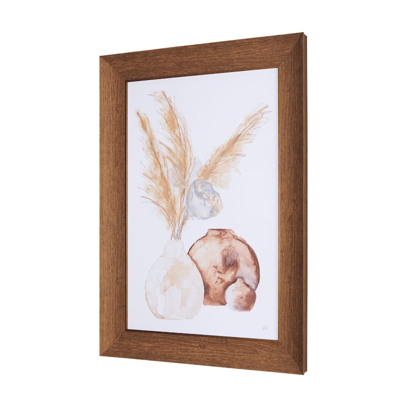 Vase Gray Lotus Pods Framed Art Print