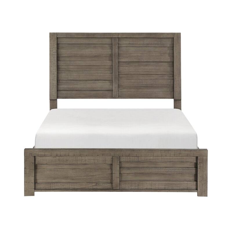 Rustic Style Gray Finish Wooden Panel Bed 1pc