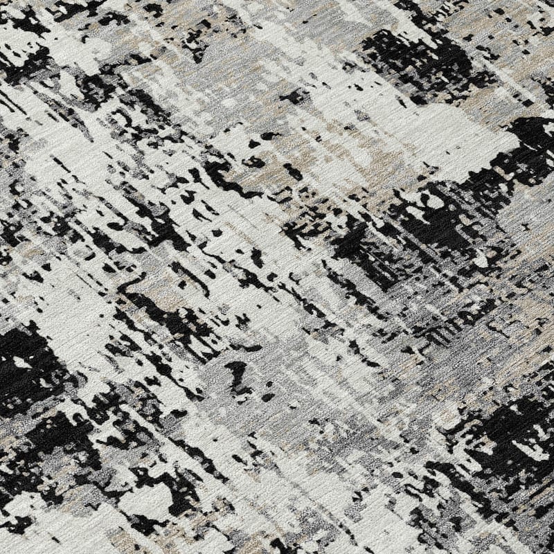 Machine Washable Indoor/ Outdoor Abstract Chantille Rug