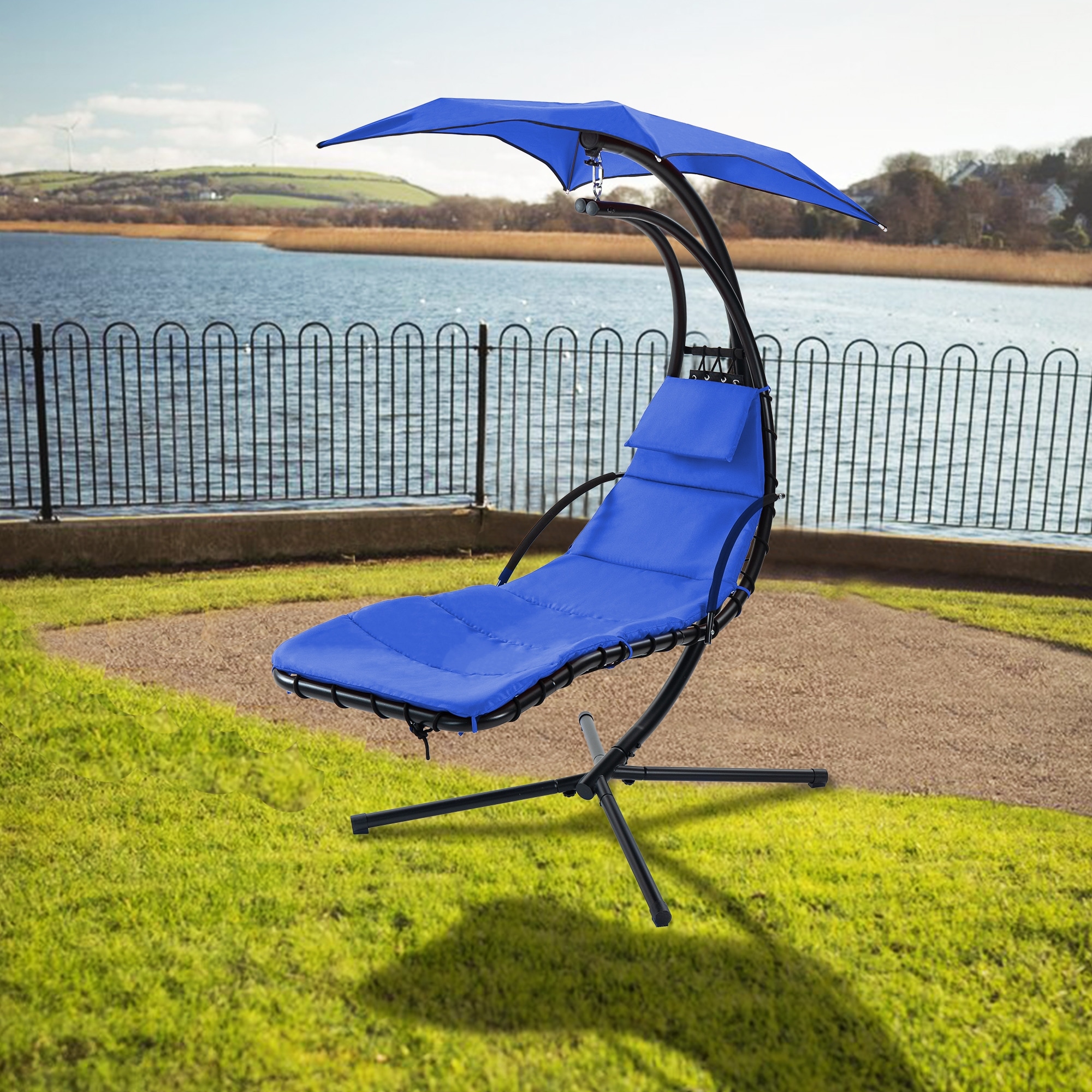 Chaise Lounge Patio Swing Chair Modway Landscape Hanging Chaise