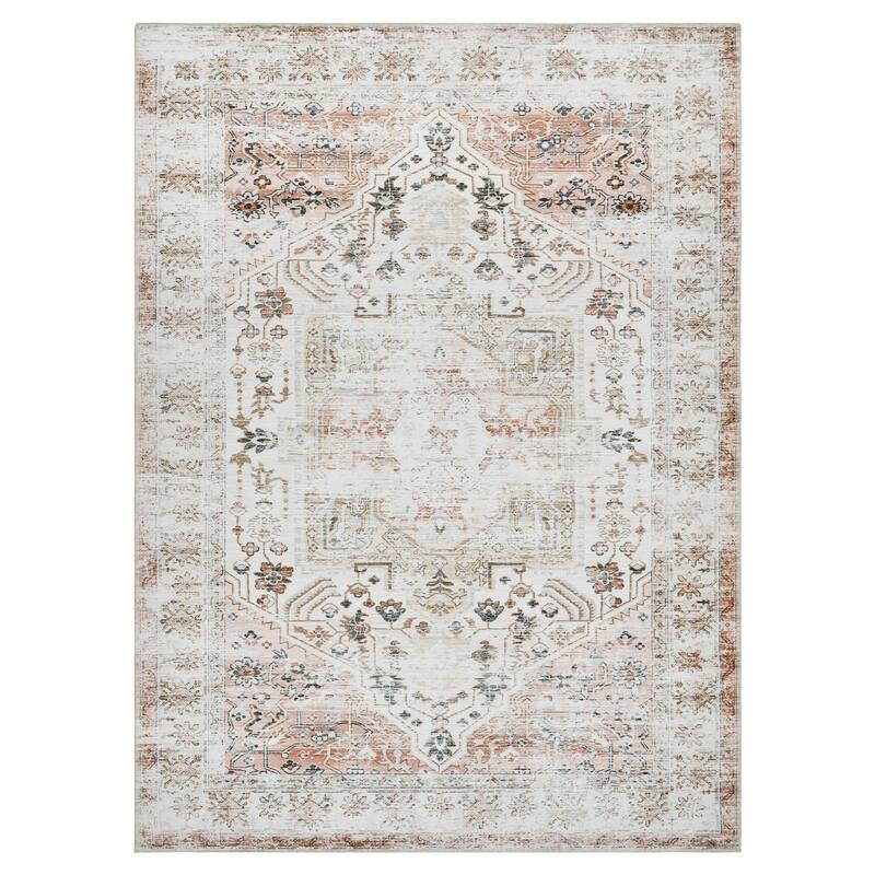 Large Washable Rug Floral Print Carpet 9x12 Feet - 9X12FT