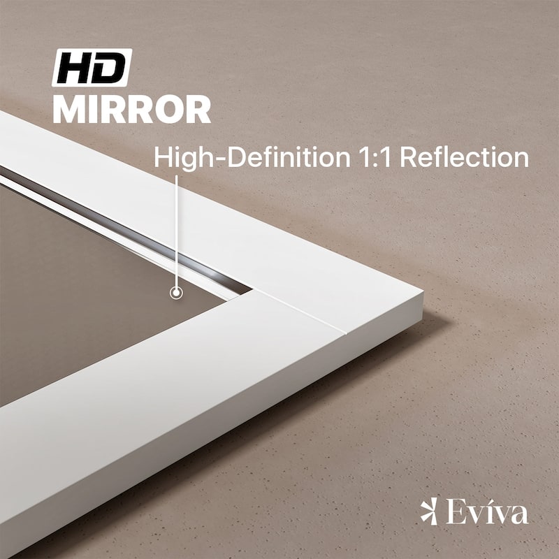 Eviva Aberdeen 48" x 30" Rectangular White Wooden Framed Mirror