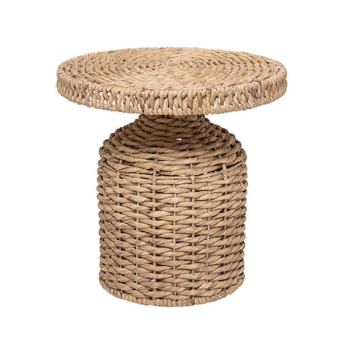 Beige Natural Water Hyacinth Side Table