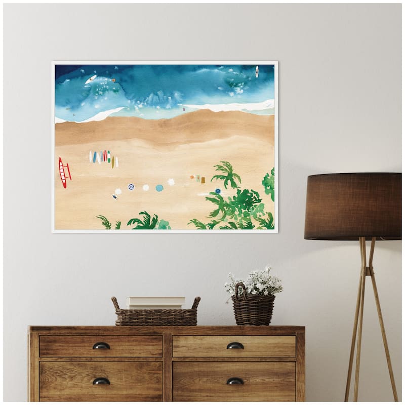 Kate and Laurel A Day of Play Vibrant by Janet Meinke Lau Framed Canvas Wall Art Print